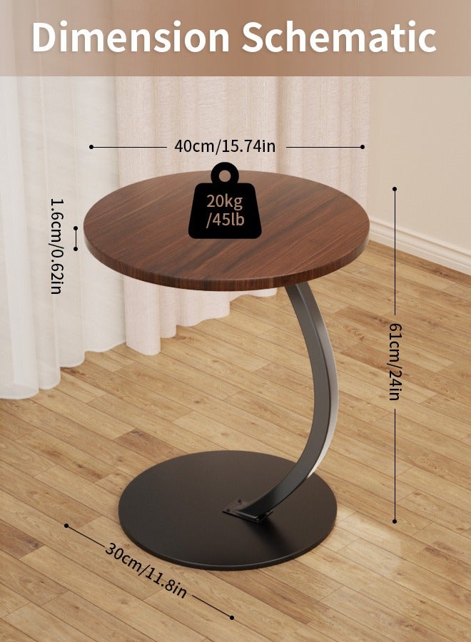 Table d'Appoint Ronde Bois & Métal Design Moderne