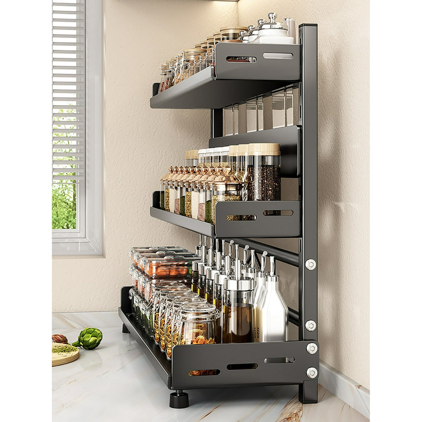 Organisateur Épices 3 Niveaux Ajustable 50 cm