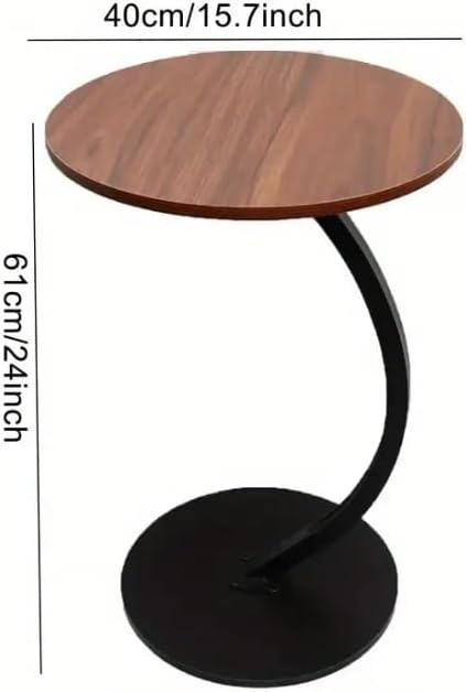 Table d'Appoint Ronde Bois & Métal Design Moderne