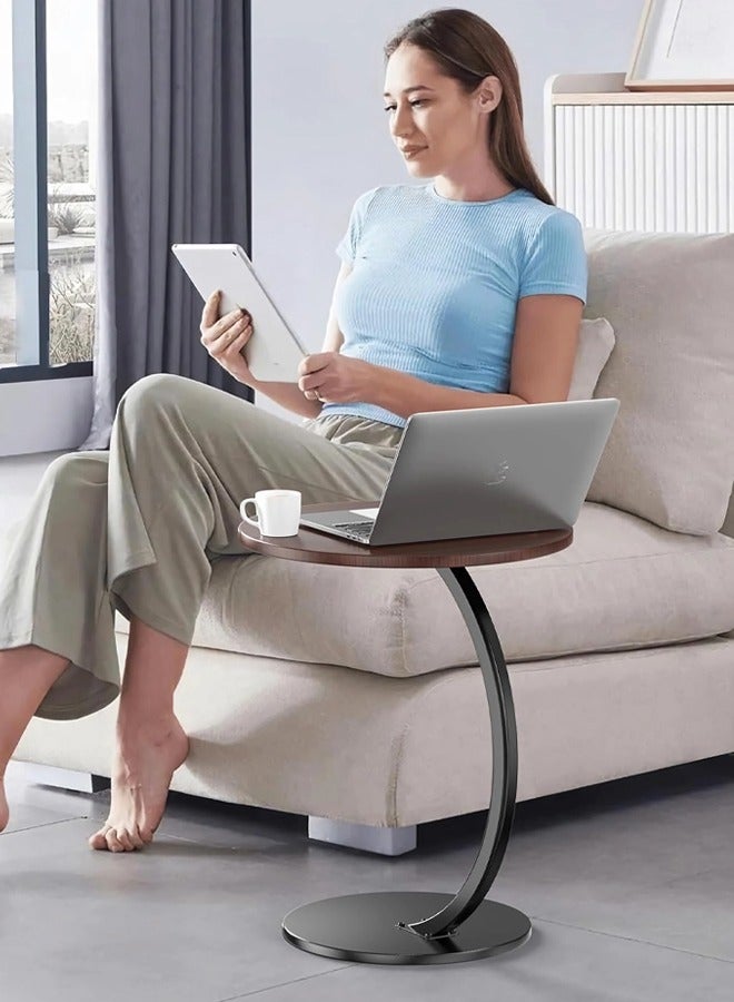 Table d'Appoint Ronde Bois & Métal Design Moderne