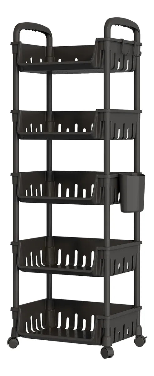 Étagère Cuisine 5 Niveaux à Roulettes Slim 130 cm