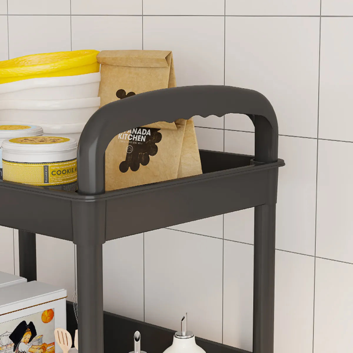 Étagère Cuisine 5 Niveaux à Roulettes Slim 130 cm