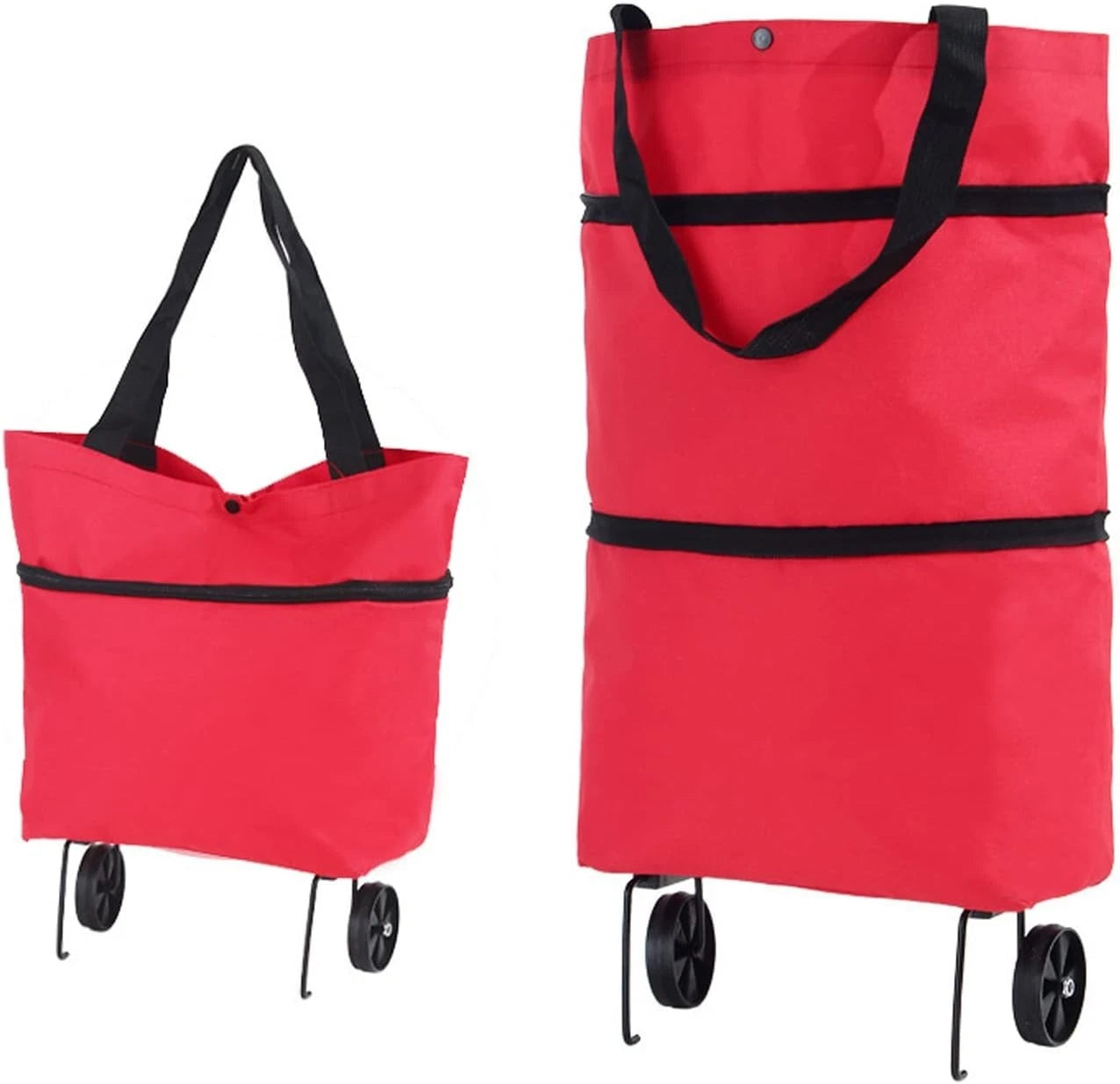 Sac de Courses Pliable 2-en-1 avec Roulettes