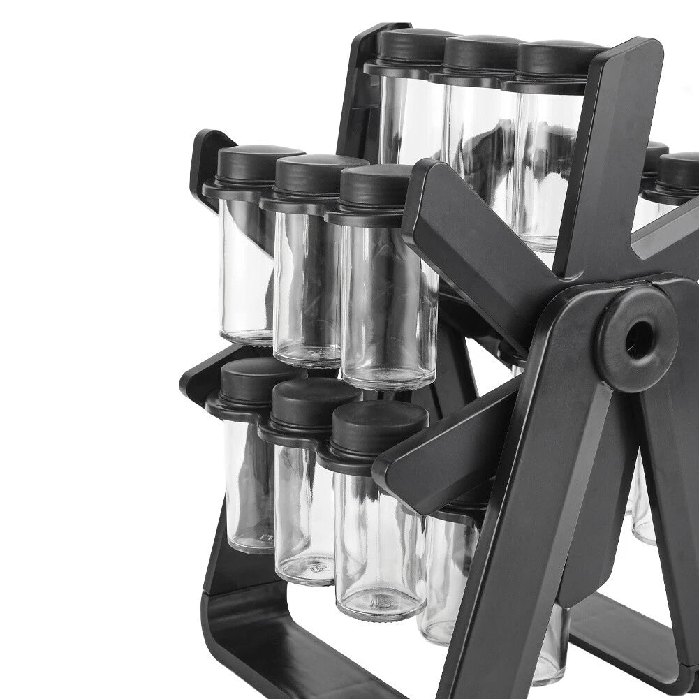 Porte-Épices Rotatif Métal & Bois Sur Pied