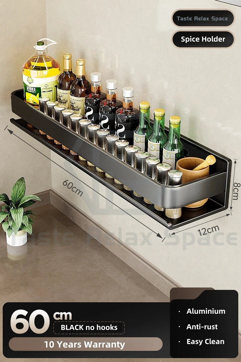 Étagère à Épices Murale Métal 20 Pots Sans Perçage